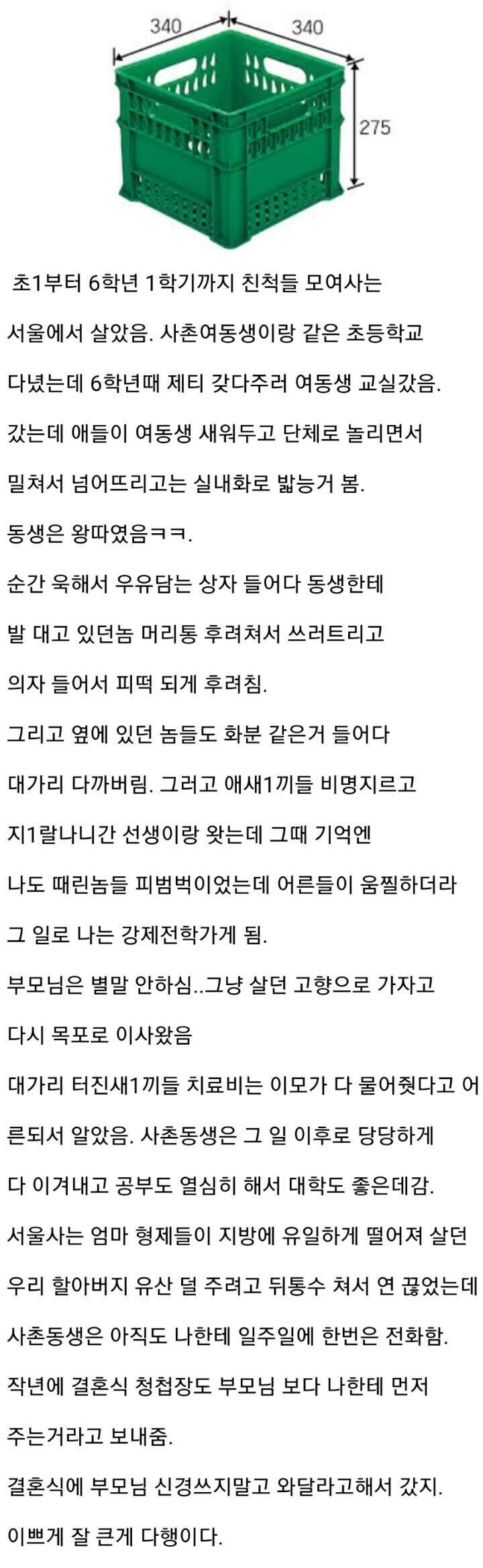 학교에서 왕따당하는 사촌동생을 본 오빠.jpg