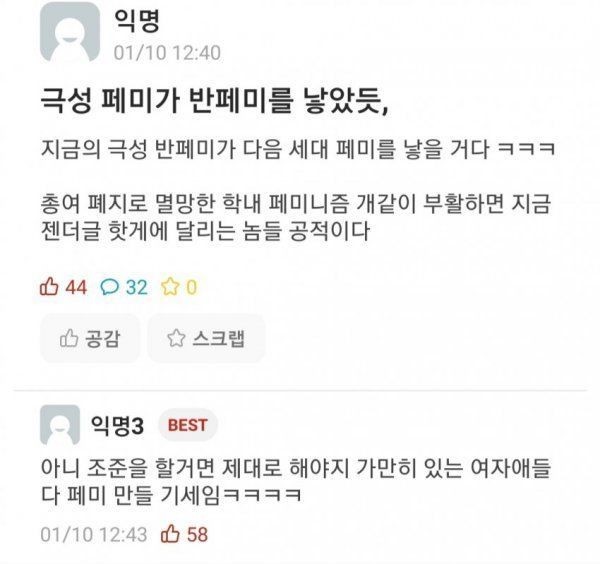 지금의 반페미 때문에 페미가 유행할거다.jpg